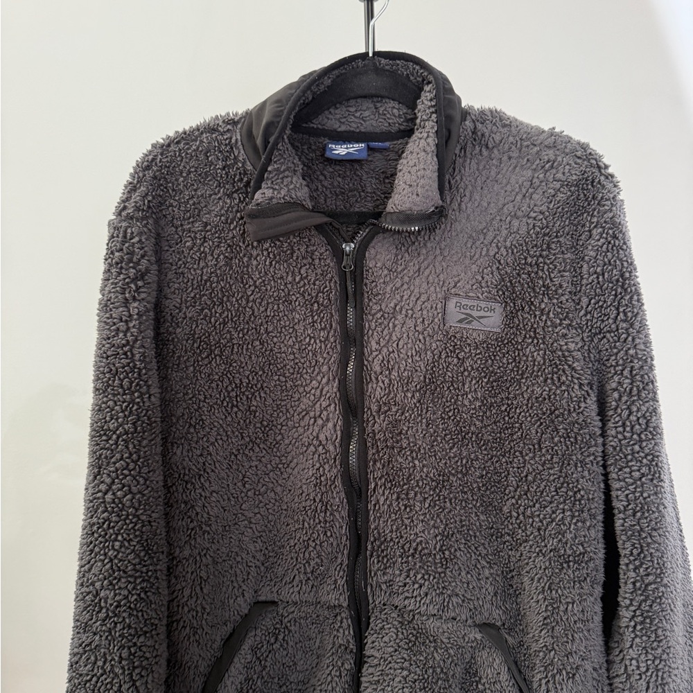 Reebok Gray Performance Jacket Sherpa Fleece